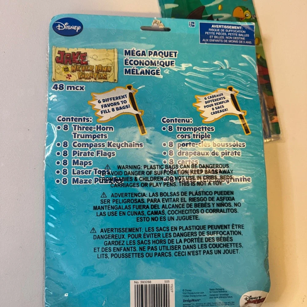 Disney Jake and the Never Land Pirates Party Supplies Favor Bags Game Set New